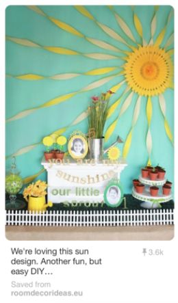 Sun Theme Decorations, Sunshine Photo Backdrop, Diy Sunshine Decorations, Sunshine And Rainbows Classroom Theme, Diy Party Backdrop Ideas, Sun Backdrop, Crepe Paper Decorations, Painting Tattoos, Sun Theme