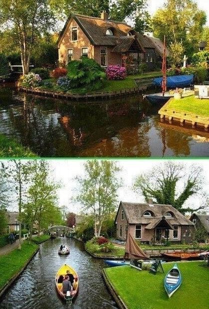 I want to go here! Giethoorn, Netherlands. The village with no roads. You take a boat to go to different places! Giethoorn Netherlands, Vacation Days, Voyage Europe, Destination Voyage, Future Travel, Heaven On Earth, Pretty Places, Places Around The World, The Village