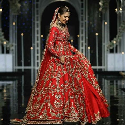 How gorgeous does Ayeza Khan look as she closes the show for Faiza Saqlain❣️#PHBCW #StrongIsBeautiful #ThickerStrongerHair #14Days #Lahore… Ayeza Khan Dresses, Ayza Khan, Show Biz, Pakistani Bridal Lehenga, Punjabi Dresses, Bridal Couture Week, Walima Dress, Dress Stylish, Ayeza Khan