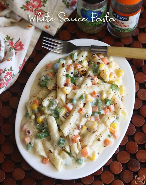 Penne vegetable white sauce pasta recipe | White sauce veggie pasta recipe Recipe For White Sauce, White Sauce Pasta Recipes, Pasta White Sauce, Boil Sweet Corn, Noodle Sauce, Veg Pasta, Veggie Pasta Recipes, White Pasta Sauce Recipe, Making White Sauce