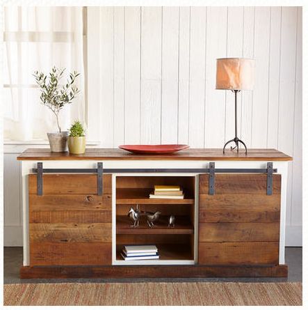 Sliding Door Console Table {Tutorial} - East Coast Creative Blog Use the ideas for sliding barn door hardware for panels for the living room built ins (liquor and electronics visible from front door) Mini Barn Door Hardware, Barn Door Console, Room Revamp, Living Room Built Ins, Diy Sliding Barn Door, Diy Barn Door, Doors And Hardware, Sliding Barn Door Hardware, Interior Barn Doors