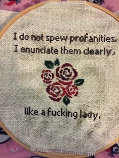 Aggressive Cross Stitch, Aggressive Embroidery, Fun Cross Stitch Patterns, Subversive Embroidery, Sarcastic Cross Stitch, Subversive Cross Stitches, Subversive Cross Stitch Patterns, Funny Cross Stitch, Cross Stitch Quotes