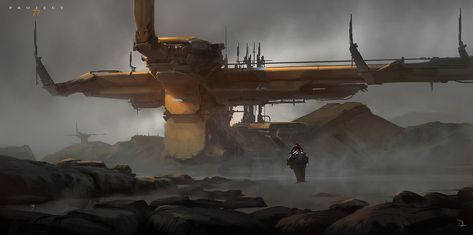 Martin Deschambault, Futuristic Things, Space Ships Sci Fi, Sci Fi City, Concept Art Tutorial, Sci Fi Environment, Space Fantasy, Fiction Idea, Fantasy Places