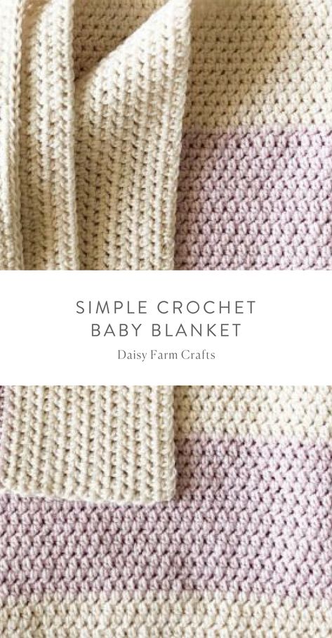 Simple Crochet Baby Blanket, Modern Haken, Crochet Baby Blanket Beginner, Daisy Farm, Crochet Unique, Crochet Baby Blanket Free Pattern, Easy Baby Blanket, Crochet Blanket Pattern Easy, Easy Crochet Baby Blanket