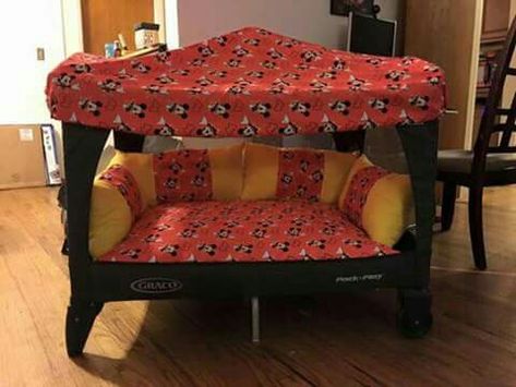 Playpen Bed Ideas, Pack N Play Toddler Bed, Addi Projects, Playpen Bed, Diy Toddler Bed, Play Fort, Play Pen, Baby Playroom, Baby Playpen