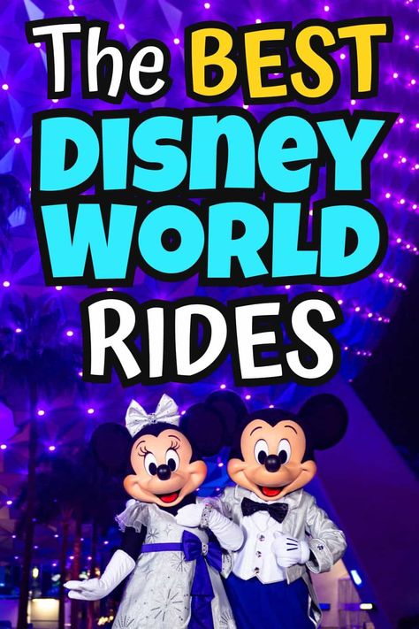 Wondering which rides at Disney World you should prioritize? We have a list of our top 10 along with details on the best rides at each of the Disney World Parks. Soarin Epcot, Must Ride Rides At Disney World, Disney World Parks And Rides, Test Track Epcot, Disney Ride Posters, Disney World Rides List 2022 Printable, Disney Teacup Ride, Disney Best Friends, Seven Dwarfs Mine Train