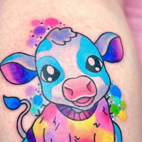 Cow Matching Tattoo, Best Friend Cow Tattoos, Fairy Cow Tattoo, Pretty Cow Tattoo, Cow With Hearts Tattoo, Neat Tattoos, Cow Tattoo, The 1975, Cincinnati Ohio