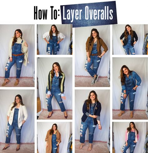 If you're looking for a way to style overalls (dungarees in the UK), never fear, help is here! Here are ten outfits you might not thought of trying when it comes to overalls, whether you are tall, small, petite, curvy or straight sized, there is something here for absolutely everyone! 73 Degree Weather Outfit, Jean Overall Outfits Winter, Dungarees Outfit Women, Overall Outfit Winter, Denim Dungree, Jean Overall Outfits, Dungarees Outfit, Black Dungarees, Dungaree Outfit