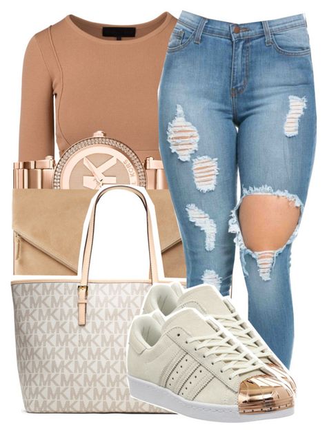 "Rose gold for my old h*es ✨" by trinsowavy ❤ liked on Polyvore featuring Michael Kors, MR., MICHAEL Michael Kors and adidas Rose Gold Outfit Ideas Casual, Rose Gold Clothes, Dresses And Shoes, Gold Dresses, Streetstyle Outfit, Gold Outfit, Outfits Polyvore, Shein Outfits, Metallic Shoes