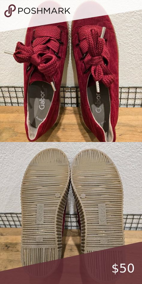 Gabor Suede Wide Laced Sneakers Sz 7 (US-9) Gabor Shoes, Lace Sneakers, Home Items, Like New, Sneakers, Lace, Closet, My Favorite