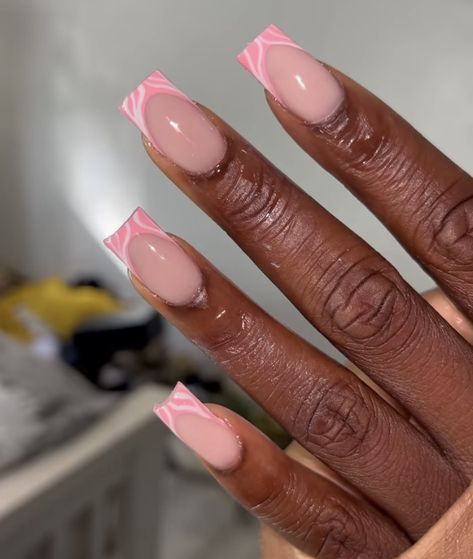 Mail Inspo Summer, Mail Inspo Short, Baby Pink Nails Acrylic, Light Pink Acrylic Nails, Turkey Nails, Pink Tip Nails, Baby Pink Nails, Work Nails, French Tip Acrylic Nails