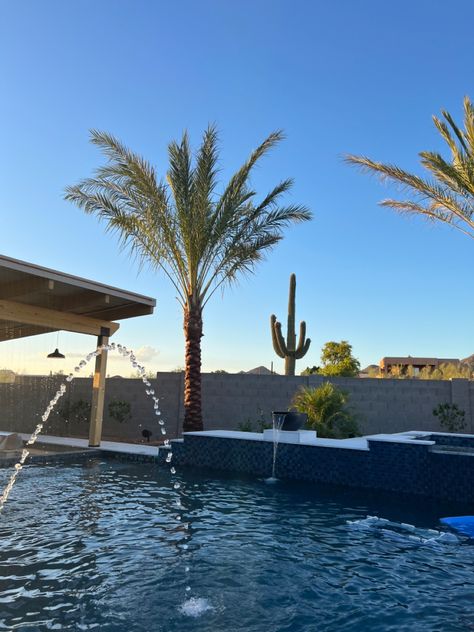 palm tree 
cactus
mesa az
arizona
az
pool side
pool fountain
aesthetic Phoenix Arizona, Palm Tree, Dream Life, Palm Trees, Vision Board, Arizona, Cactus, Trees, Pool