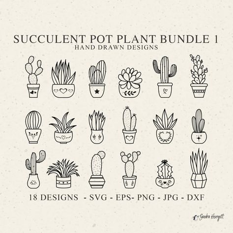 Botanical Decor, Pot Plant, Flash Art, Photo Overlays, Silhouette Studio Designer Edition, Hand Drawn Design, Succulent Pots, Paper Cut, Cricut Silhouette