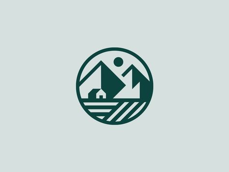 Farm by Leslie Olson on Dribbble Landscape Logos, Uva Logo, Landscape Logo Design, Farm Logo Inspiration, Mountain Logo Design, Woman Climbing, Farm Branding, Circular Logo Design, Landscaping Logo