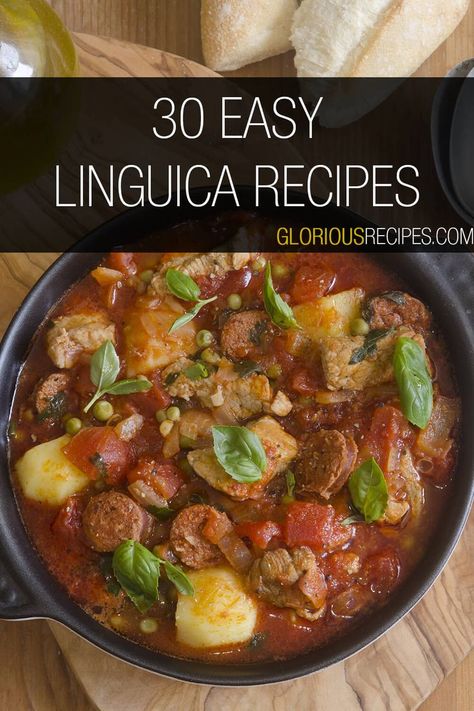 Linguiça Recipes Recipes With Linguica Sausage, Linguica Recipes, Columbian Recipes, Recipes Using Pork, Pork Pasta, Best Lunch Recipes, Sausage Stew, Pork Stew, Recipes To Try