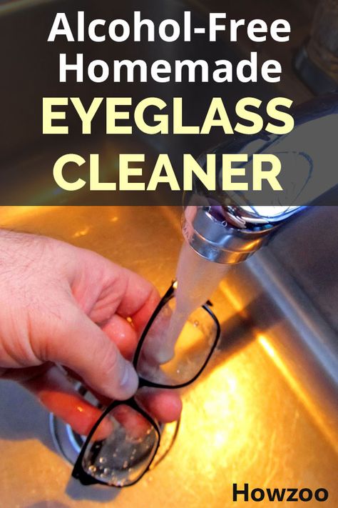 This is a DIY alcohol-free homemade eyeglass cleaner. It is better than using dish soap because it is skin-safe and much easier to rinse off. Diy Eye Glasses, Eyeglass Cleaner Diy, Eye Glass Cleaner, Eye Glasses Cleaner, Homemade Glass Cleaner, Window Cleaner Homemade, Diy Alcohol, Homemaking Skills, Glasses Cleaner