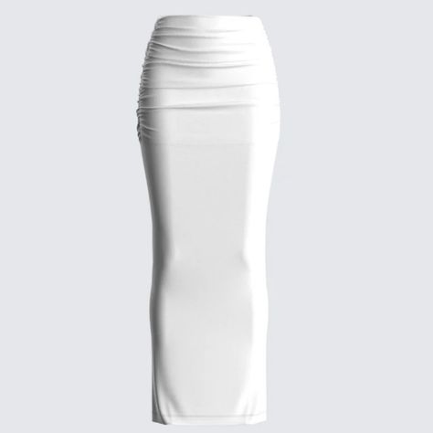 A White Maxi Skirt Is A Staple That Everyone Needs With A Simple And Sleek Design, This Look Is Perfect For Dressing Up Or Down For Any Occasion. Made From A Slinky Jersey Fabric, And Complete With A Mid-Rise Fit And Ruching Details Size Small: Waist 13" Strechy Length 38" - Not Full Length If You Are Tall Size Medium: Waist 14" Strechy Length 38"