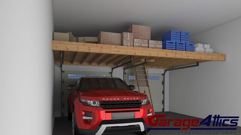 Garage Storage Loft, Garage Storage Plans, Garage Ceiling Storage, Overhead Garage Storage, Garage Loft, Building A Garage, Garage Storage Shelves, Overhead Garage, Garage Storage Solutions