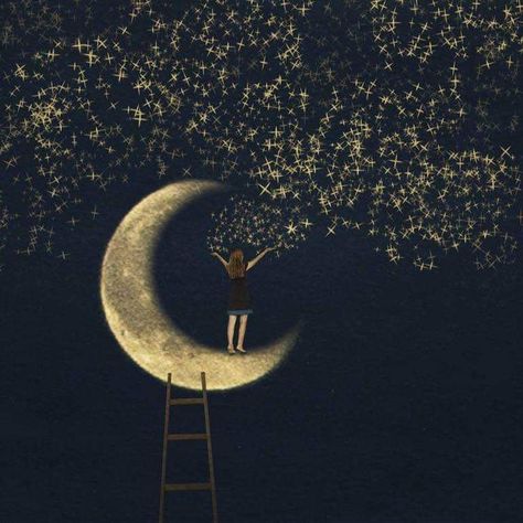 Fantasy Photography, Artwork Online, Beautiful Moon, On The Moon, 판타지 아트, Moon Art, Star Art, Conceptual Art, Whimsical Art