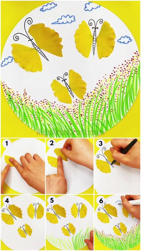 How To Make Leaf Butterflies Art Tutorial For Kids Check more at https://www.kidsartncraft.com/leaf-butterflies-art-tutorial/ Butterfly Art Craft, Leaf Butterfly, Butterflies Art, Autumn Crafts, Art Tutorial, Butterfly Art, Leaf Print, Leaf Prints, Art Craft