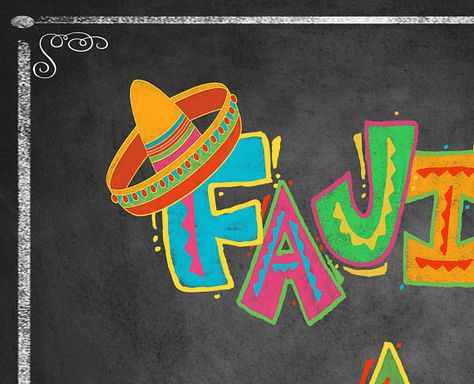 Printable Fiesta sign Fajita Bar chalkboard printable Fajita Bar, Fiesta Sign, Bar Chalkboard, Spring Windows, Taco Bar Party, Wedding Fiesta, Mexican Fiesta Party, Chalkboard Printables, Fiesta Decorations