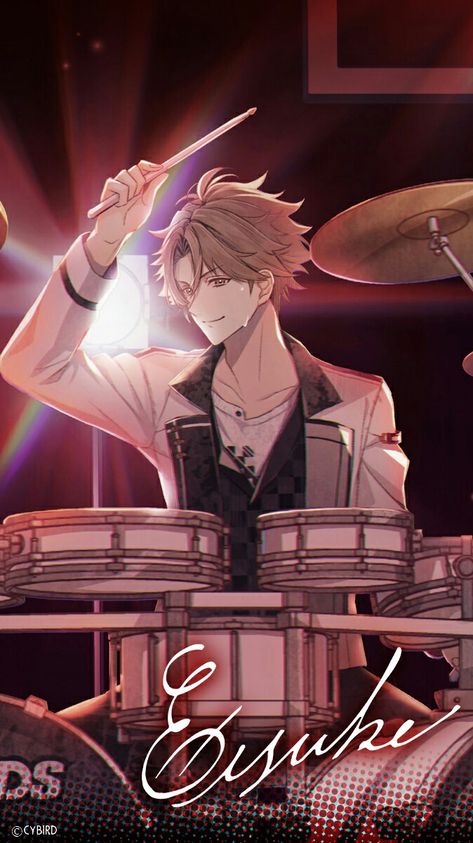 Anime Drummer Guy, Anime Drummer, Anime Singer, Lucy Blueroses, Boy Anime, Otome Games, Manga Boy, Character Design Male, Anime Eyes