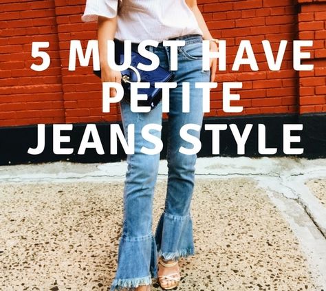 Find out the 5 Must have jeans for short women every petite girls should own in their wardrobe and how to create flattering silhouette with these styles. Best Jeans For Short Women, Jeans For Short, Must Have Jeans, Girls Jeans Outfit, High Wasted Jean Shorts, Jeans For Petite Women, Petite Flare Jeans, Perfect Jeans Fit, Short Girl Outfits