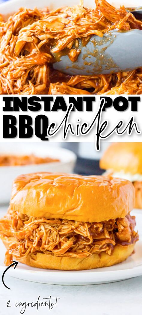 EASY INSTANT POT BBQ CHICKEN Instant Pot Bbq Chicken, Pulled Bbq Chicken, Bbq Chicken Sandwiches, Bbq Chicken Recipe, Shredded Bbq Chicken, Bbq Chicken Sandwich, Monte Cristo Sandwich, Best Pressure Cooker, Chicken Mom