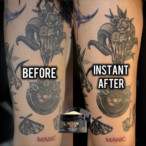 Show us your old/faded tattoos and we’ll show you how to instantly (and naturally!) 🌱brighten them 😎😎😎#nuclearbalm #tattoobalm #tattoos #tattoocare #dermdude Faded Tattoo, Tattoo Care, Show Us, The Balm, Tattoos, Quick Saves