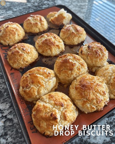 Honey Butter Drop Biscuits (Church's Texas Chicken Inspired) • deepfriedhoney Church's Chicken Biscuits Recipe, Butter Drop Biscuits, Soft Tortilla Recipe, Honey Biscuits, Honey Butter Biscuits, Texas Chicken, Savory Puff Pastry, Drop Biscuits Recipe, Butter Tea