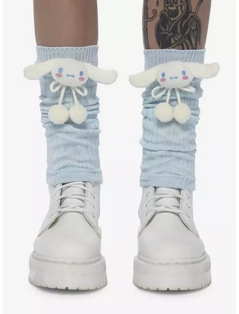 Cinnamoroll Plush Leg Warmers, Cinnamoroll Leg Warmers, Sanrio Leg Warmers, Light Blue Leg Warmers, Cinnamon Roll Clothes, Cinnamoroll Pjs, Cute Blue Outfits Aesthetic, Cinnamoroll Slippers, Cinnamoroll Clothes, Cinnamoroll Accessories