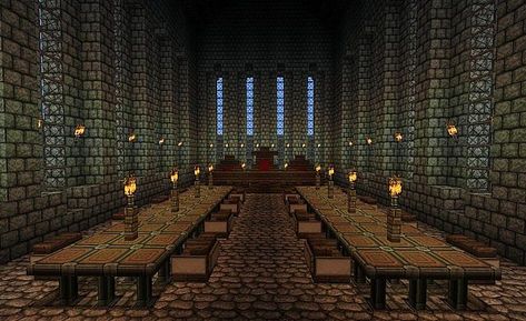 Castle Inside Minecraft, Minecraft Castle Entrance, Minecraft Indoor Decor, Castle Entrance, Mc Builds, Minecraft Interior, Minecraft Castle, Minecraft Inspiration, Minecraft Furniture