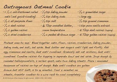 Outrageous Cranberry-Walnut Oatmeal Cookies - Cookie Madness Starbucks Recipe Cards, Starbucks Oatmeal, Walnut Oatmeal, Jasons Deli, Make Oatmeal, Oatmeal Cookie Recipe, Oatmeal Cookies Easy, Raisin Cookie, Oatmeal Cranberry Cookies