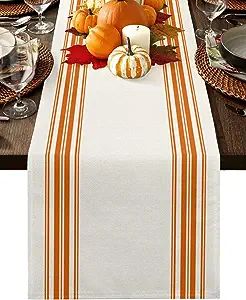 #fall centrepieces table#fall decor#fall ideas#interior design Fall Kitchen Island, Farmhouse Dress, Fall Kitchen Island Decor, Burlap Table Cloth, Fall Home Aesthetic, Table Runner Modern, Burlap Tablecloth, Thanksgiving Table Runner, Rustic Table Runners