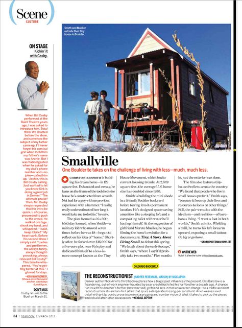 A very dynamic magazine page with so many great techniques beginning with a tall sidebar featuring Bill Cosby with align-right justification with the text in color. Align-left text, creating a ragged-right edge, distinguishes the page's main module. Thanks to careful planning by the designer, the page has strong vertical and horizontal movement. [5280 magazine 03.12] Three Column Magazine Layout, Scene Culture, Magazine Layout Inspiration, Magazine Design Inspiration, 잡지 레이아웃, Editorial Design Layout, Side Bar, Magazine Layout Design, Bill Cosby