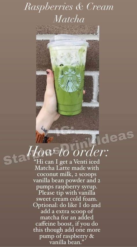 Starbucks Vanilla Bean Powder, Starbucks Tea, Starbucks Vanilla, Vanilla Bean Powder, Starbucks Coffee Drinks, Raspberry Syrup, Fancy Drinks, Starbucks Recipes, Matcha Latte