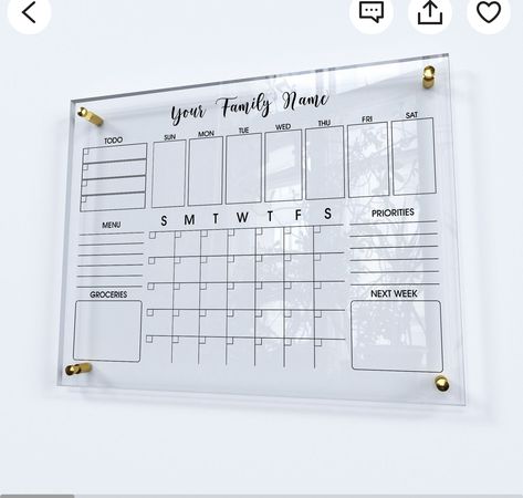 Calendar Ideas Whiteboard, Whiteboard Planner Ideas, Acrylic Planner Board, Board Decoration Ideas Creative, White Board Decoration Ideas, Calender Print, Acrylic Wall Calendar, Dry Erase Planner, Acrylic Calendar