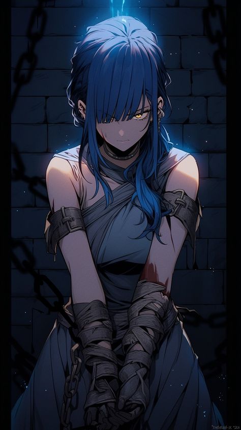 Slave Character Design, Dark Blue Hair Anime Female, Elegant Anime Woman, Persona Anime, Gothic Fantasy Art, D&d Dungeons And Dragons, Character Poses, 판타지 아트, Noragami