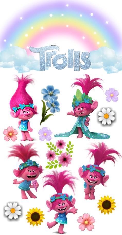 Trolls Cake Topper Printable, Trolls Cake Topper Printable Free, Trolls Table Decorations Ideas, Trolls Png, Trolls Wallpaper, Happy Birthday Friend Funny, Trolls Birthday Cake, Subway Art Printables, Trolls Cake