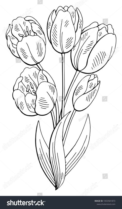 Bouquet Sketch, Gas Mask Drawing, Tulip Drawing, Mask Drawing, Flower Drawing Tutorials, Black Tulips, Blue Tulips, Space Tattoo, Tulip Flower