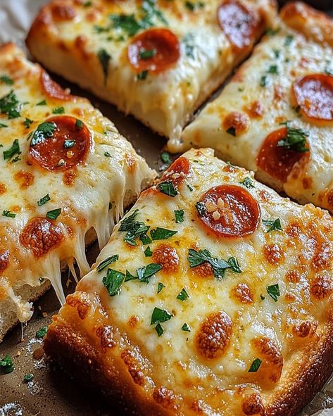 The Cuisine Mile Garlic Parmesan Pizza, Pizza Recipe Easy, Bread Pizza Recipe, Frozen Garlic Bread, Parmesan Pizza, Garlic Bread Pizza, French Bread Loaf, Make Garlic Bread, Homemade Garlic Bread