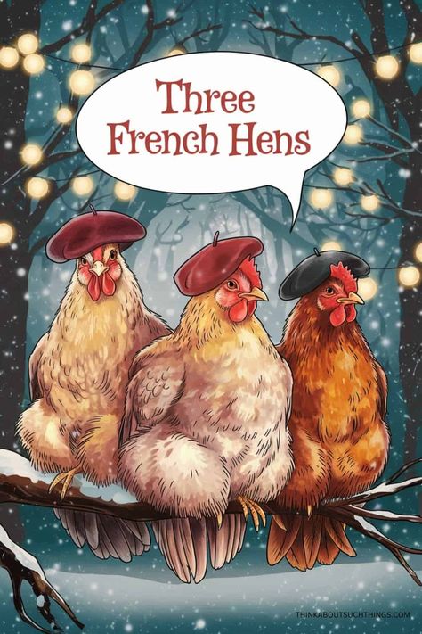 Third Day Of Christmas: Three French Hens 12 Days Of Christmas Meaning, French Hens Christmas, Christmas Meaning, Three French Hens, French Hens, Seven Swans, Jesus Sacrifice, The 12 Days Of Christmas, Birth Of Jesus Christ