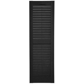 Custom Shutters Llc. 2-Pack Black Louvered Vinyl Exterior Shutters (Common: 16-In X 59-In; Actual: 16.25-In X 59-In) L31 Black Door And Shutters, Louver Door, Custom Shutters, Vinyl Style, Vinyl Exterior, Door Black, Shutters Exterior, Black Door, Black Doors