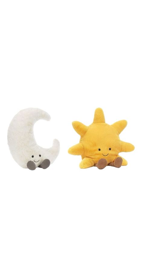 Jellycat Toys, Aesthetic Sun, Jellycat Stuffed Animals, Custom Stuffed Animal, Cat Obsession, Cat Couple, Moon Aesthetic, Sun Yellow, Creating Characters