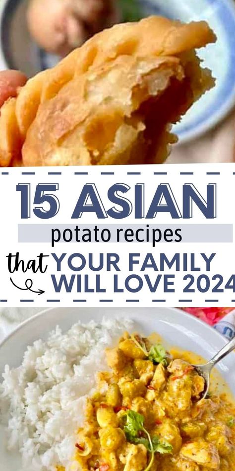 Indulge in a rich array of Asian Potato Creations, encompassing baked, fried, boiled, and stewed specialties from diverse culinary traditions including India, Pakistan, China, Taiwan, Singapore, and others. This compilation brings you everything from the crisp and flavorful Samosas, the delectable Chinese Potato Pancakes, to the creamy Potato Salad, and the hearty Aloo Gobi. sumptuous Potato Curry,  a comforting and aromatic dish CLICK FOR Asia's best potato dishes! Asian Baked Potato, Buffet Potatoes Recipe, Chinese Buffet Potatoes Recipe, Asian Potato Recipes, Buffet Potatoes, Sides For A Party, Spam Fries, Asian Potatoes, Asian Thanksgiving