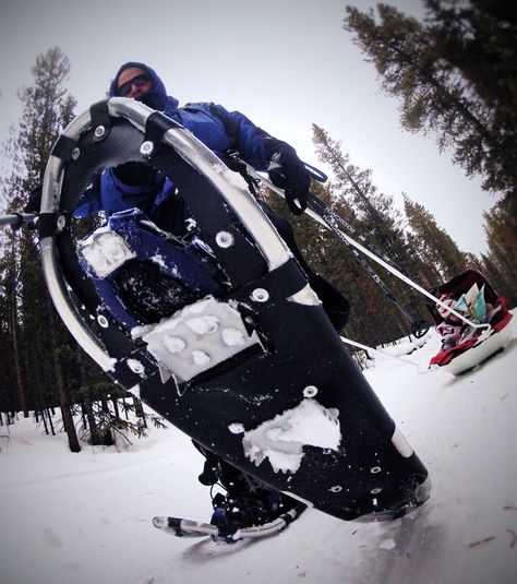 Snow Shoeing up to a mining ghost town towing BG in a Pulk sled Snow Shoeing, Action Photography, Ghost Town, Dog Sledding, Action Sports, Kite Surfing, Snow Shoes, Winter Travel, Skis