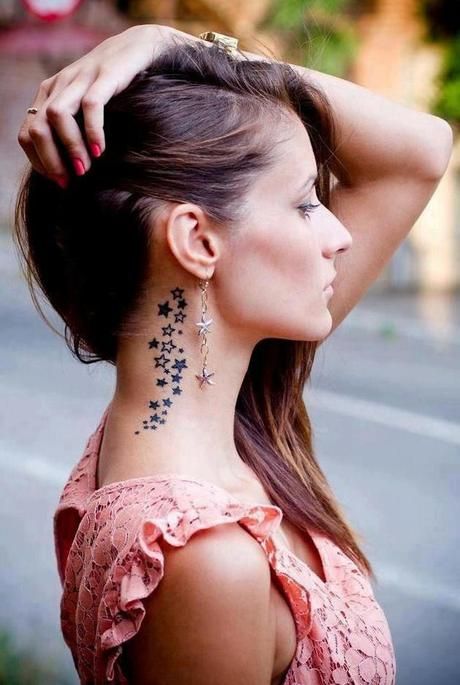 Awesome or Cool Tattoos and their Meanings: Lovely Designs A Star Tattoo, Best Star Tattoos, Necklace Tattoo, Single Line Tattoo, Star Tattoo Designs, Meaningful Tattoos For Women, Small Meaningful Tattoos, Star Tattoo, Disney Tattoo