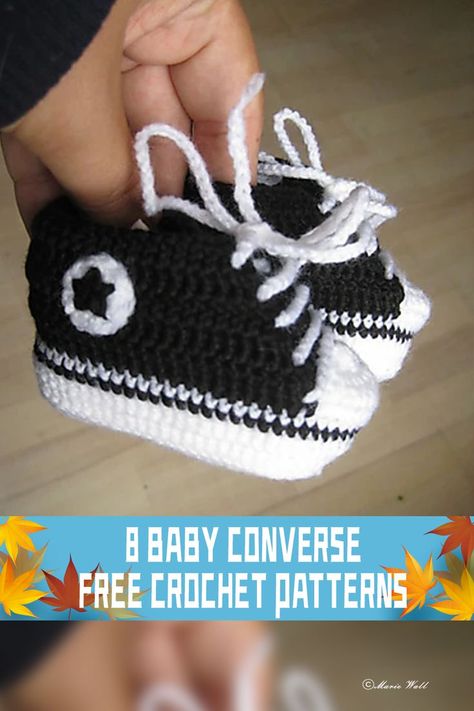 The world of baby Converse crochet patterns is a delightful realm where fashion meets craftsmanship. With these eight FREE patterns, crocheters have the opportunity to create miniature versions of an iconic design. #freecrochetpatterns Free Crochet Pattern For Baby Booties, Baby Socks Crochet, Crochet Converse Pattern, Baby Converse Crochet Pattern Free, Crochet Baby Converse By Loopysue, Newborn Crochet Patterns Free, Converse En Crochet, Crochet Converse Baby Shoes Free Pattern, Crochet Baby Converse