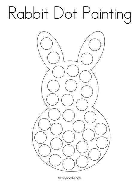 Rabbit Dot Painting Coloring Page - Twisty Noodle Dot Marker Printables, Easter Lessons, Marker Coloring, Easter Worksheets, Dot Marker Activities, Easter Crafts Preschool, April Crafts, Easter Paintings, Rabbit Crafts