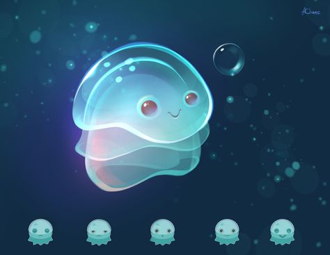 Jellyfish Concept Art, Grey Character Design, Jellyfish Character Design, Character Design Art, Texture Inspiration, 3d Modelling, Character Wallpaper, Animation Design, 2d Art